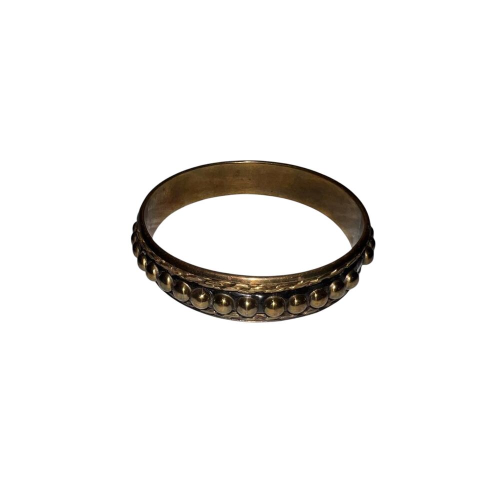 Iris Apfel & Bajalia Brass Beaded Bangle Bracelet  Bold Global Statement Cuff